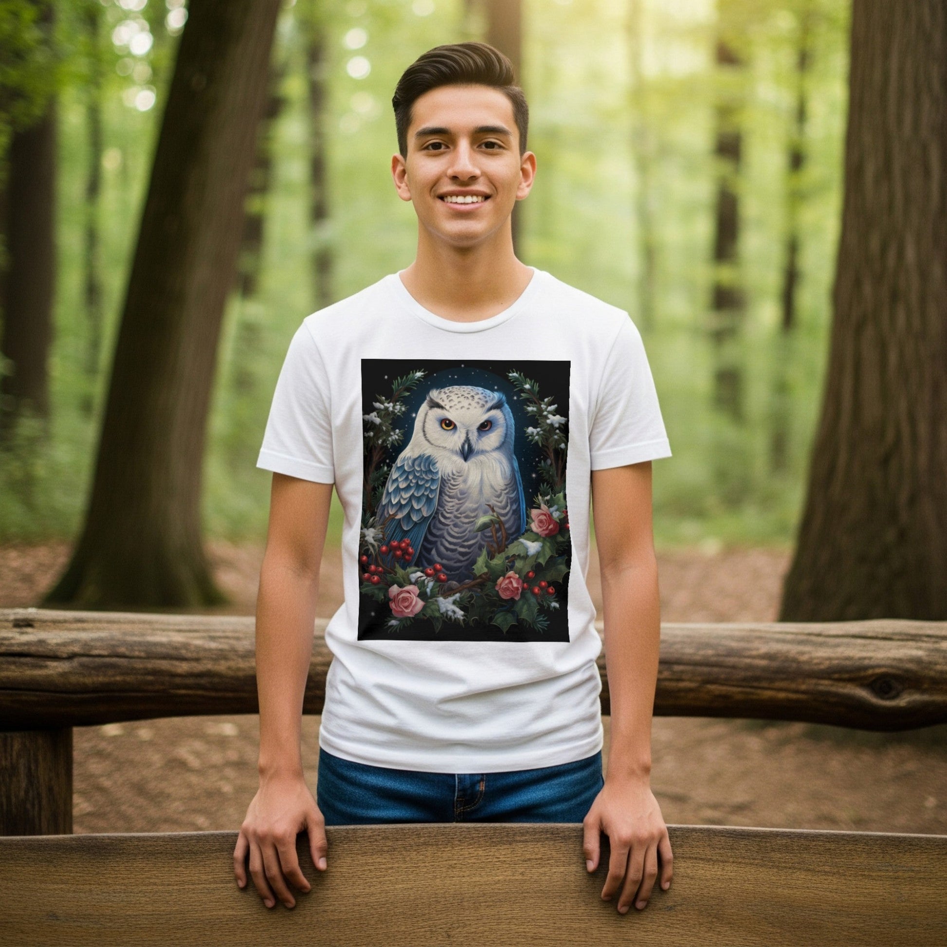 Snowy Owl Christmas T-Shirt Winter Holiday Tee lifestyle photo