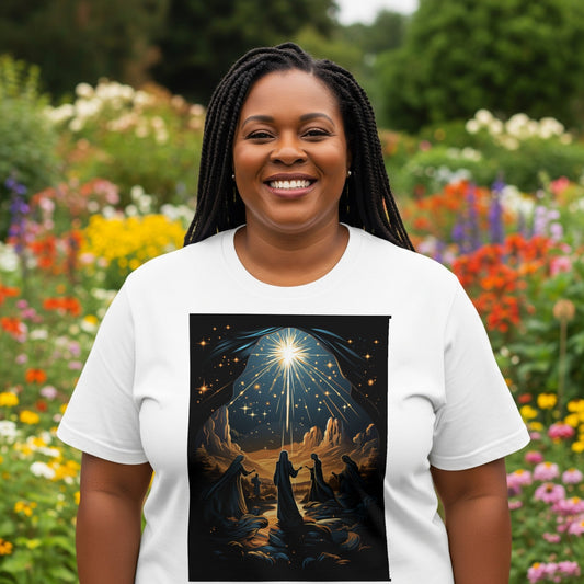 Nativity Star of Bethlehem Christmas T-Shirt lifestyle photo