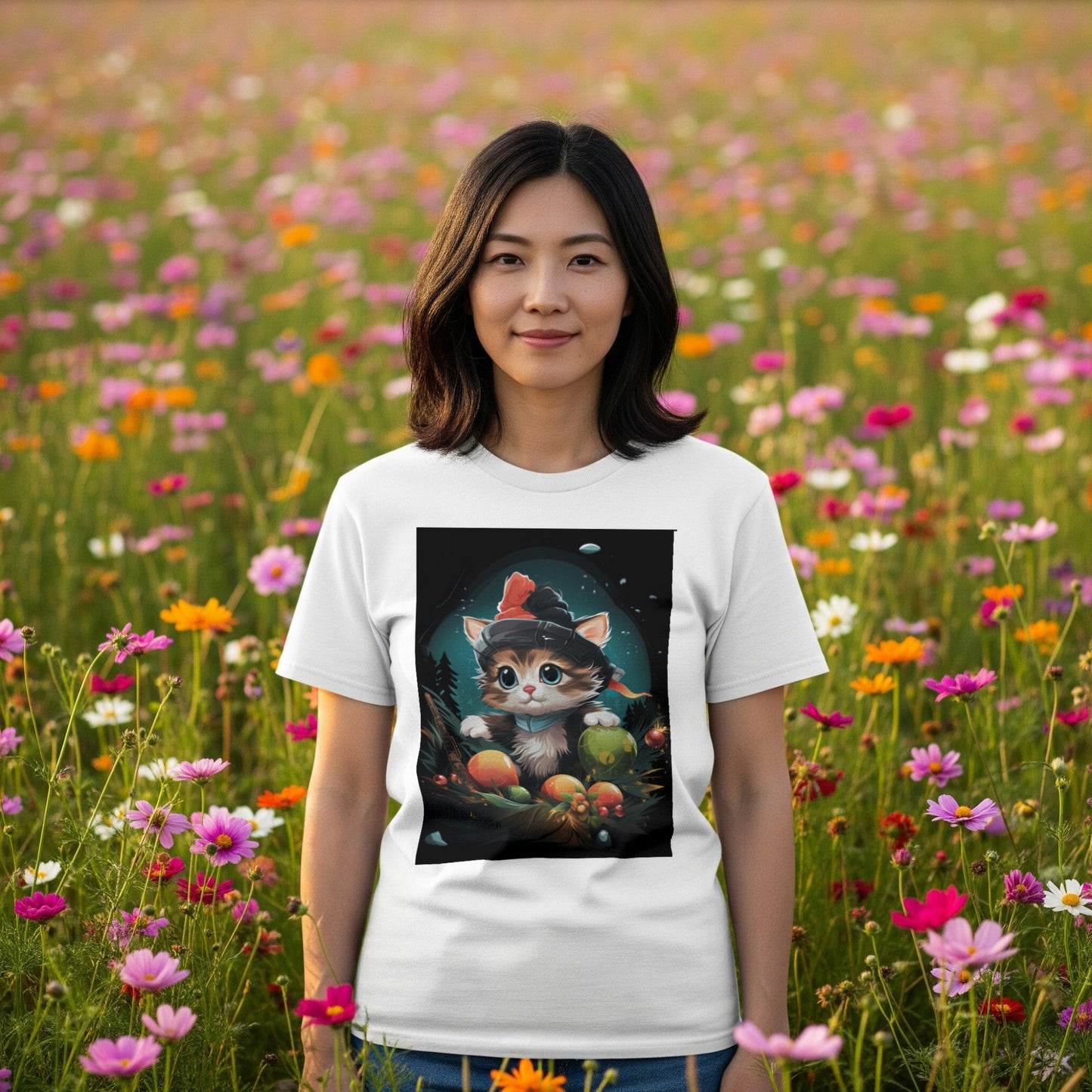 Christmas Kitten T-Shirt Cute Cat Holiday Tee lifestyle photo