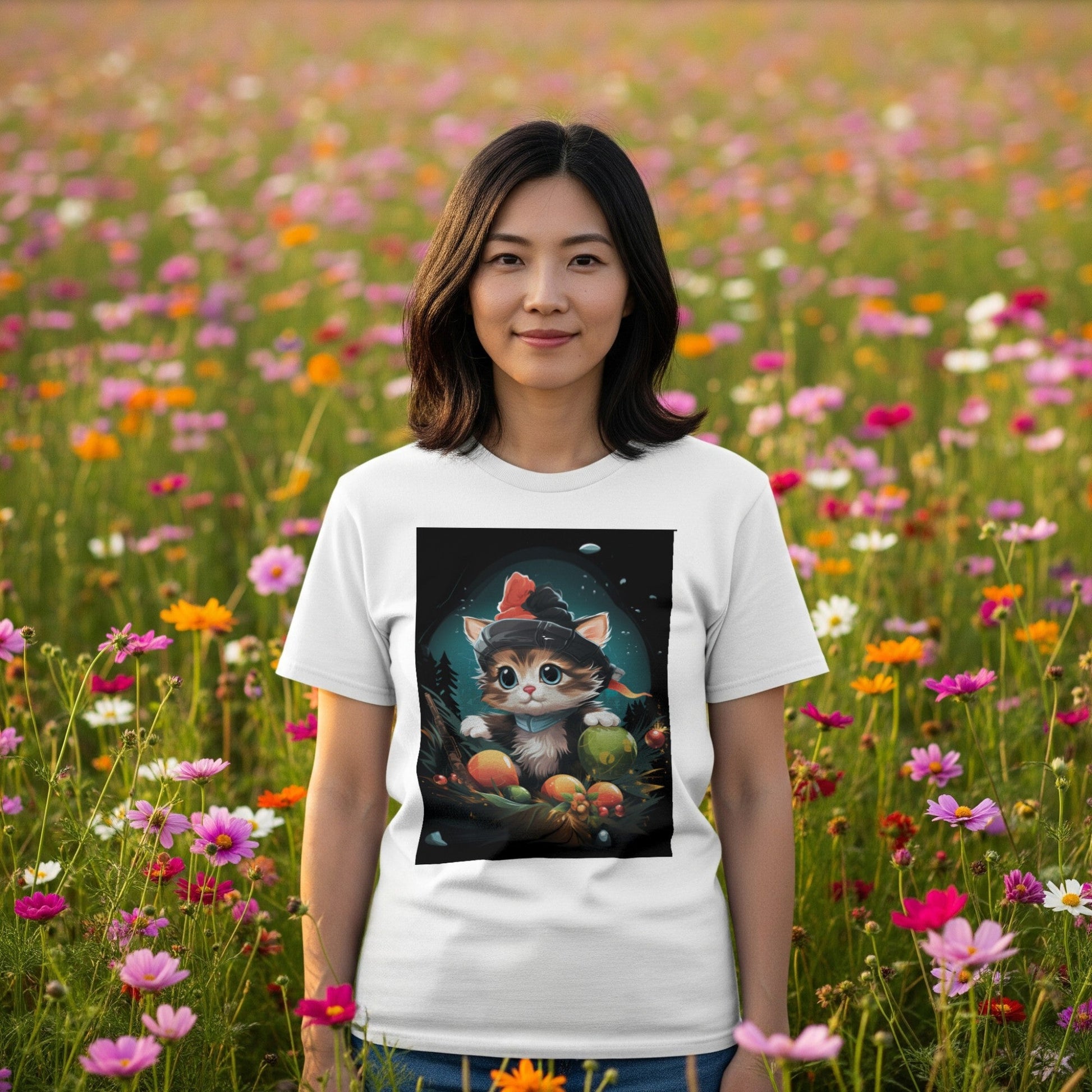 Christmas Kitten T-Shirt Cute Cat Holiday Tee lifestyle photo
