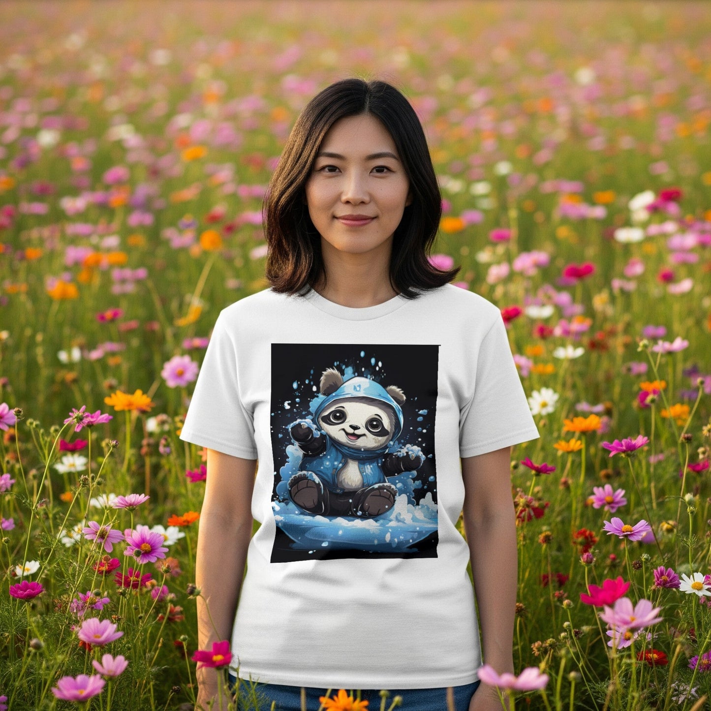 Cute Panda Snow Day T-Shirt Winter Christmas Tee lifestyle photo