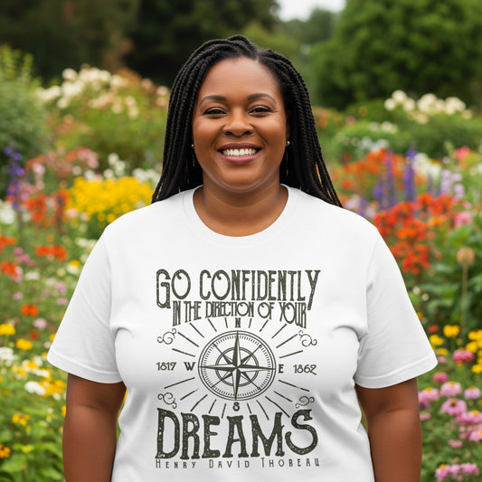 Go Confidently Dreams T-Shirt Thoreau Quote lifestyle photo