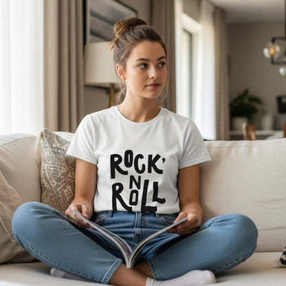 Rock N Roll T-Shirt Bold Lettering Music Tee lifestyle photo