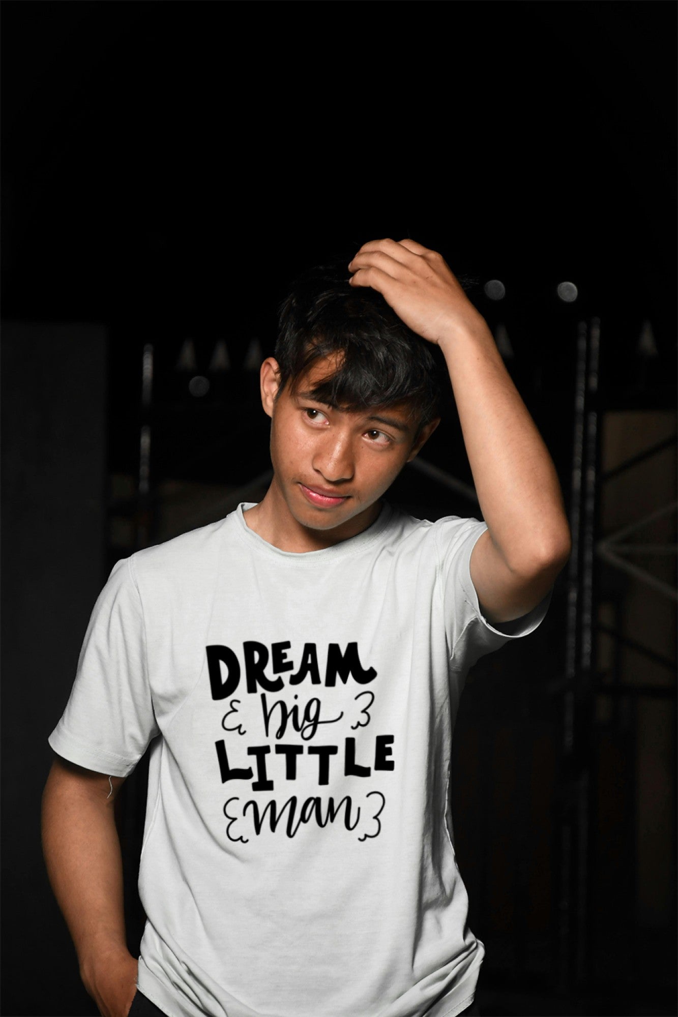 Dream Big Little Man T-Shirt for Toddler Boys lifestyle photo