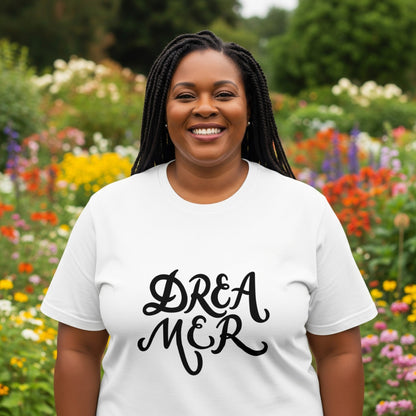 Dreamer T-Shirt Bold Script Inspirational Tee lifestyle photo