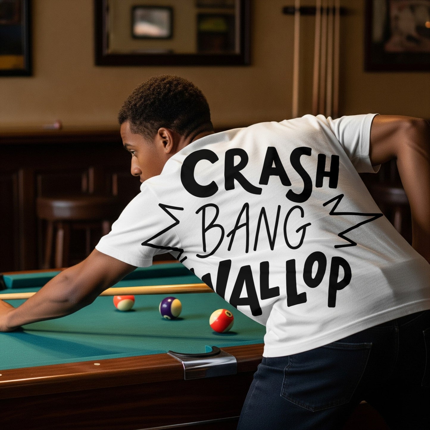 Crash Bang Wallop T-Shirt Comic Typography lifestyle photo
