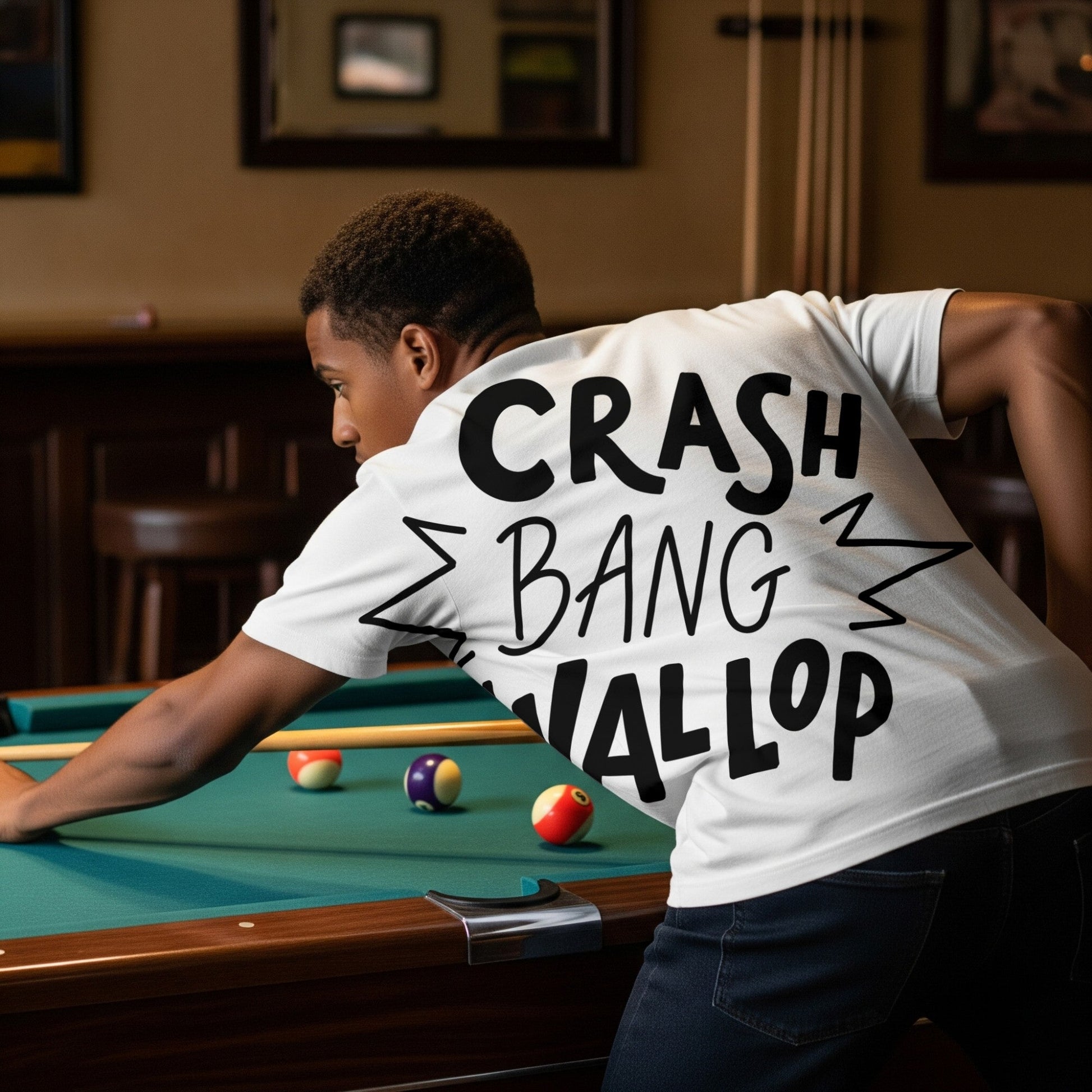 Crash Bang Wallop T-Shirt Comic Typography lifestyle photo