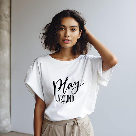 Play Around T-Shirt Fun Lettering Graphic Tee lifestyle photo