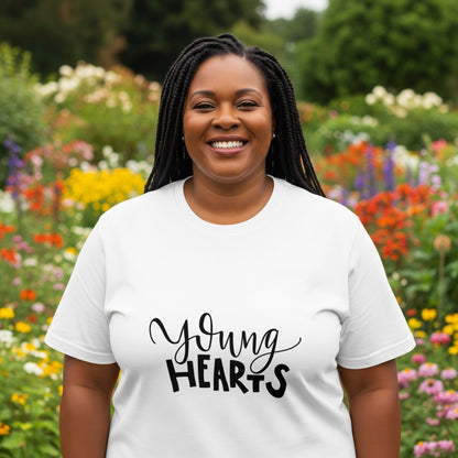 Young Hearts T-Shirt Hand Lettered Script Tee lifestyle photo