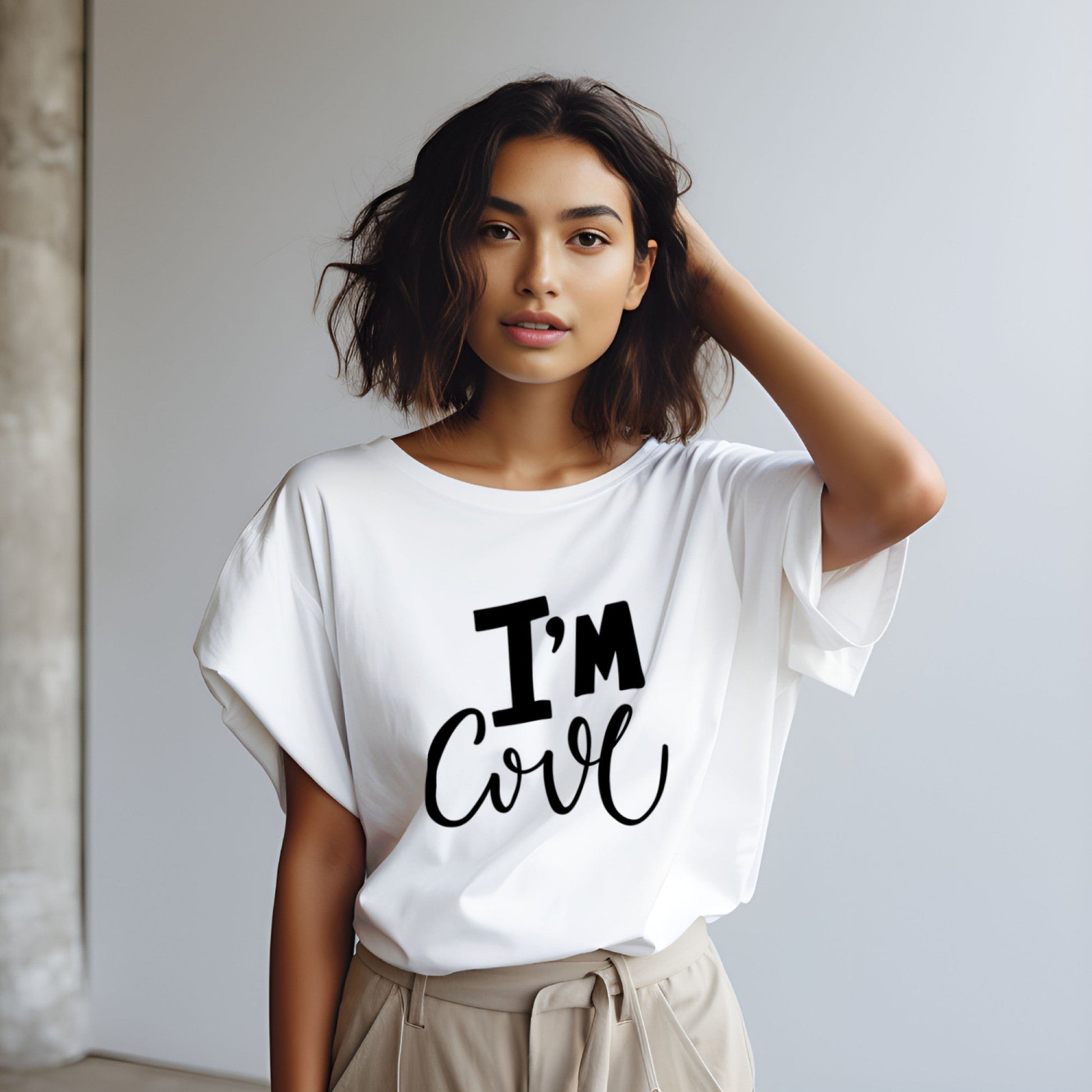 I'm Cool Tee Funny Kids Typography T-Shirt lifestyle photo