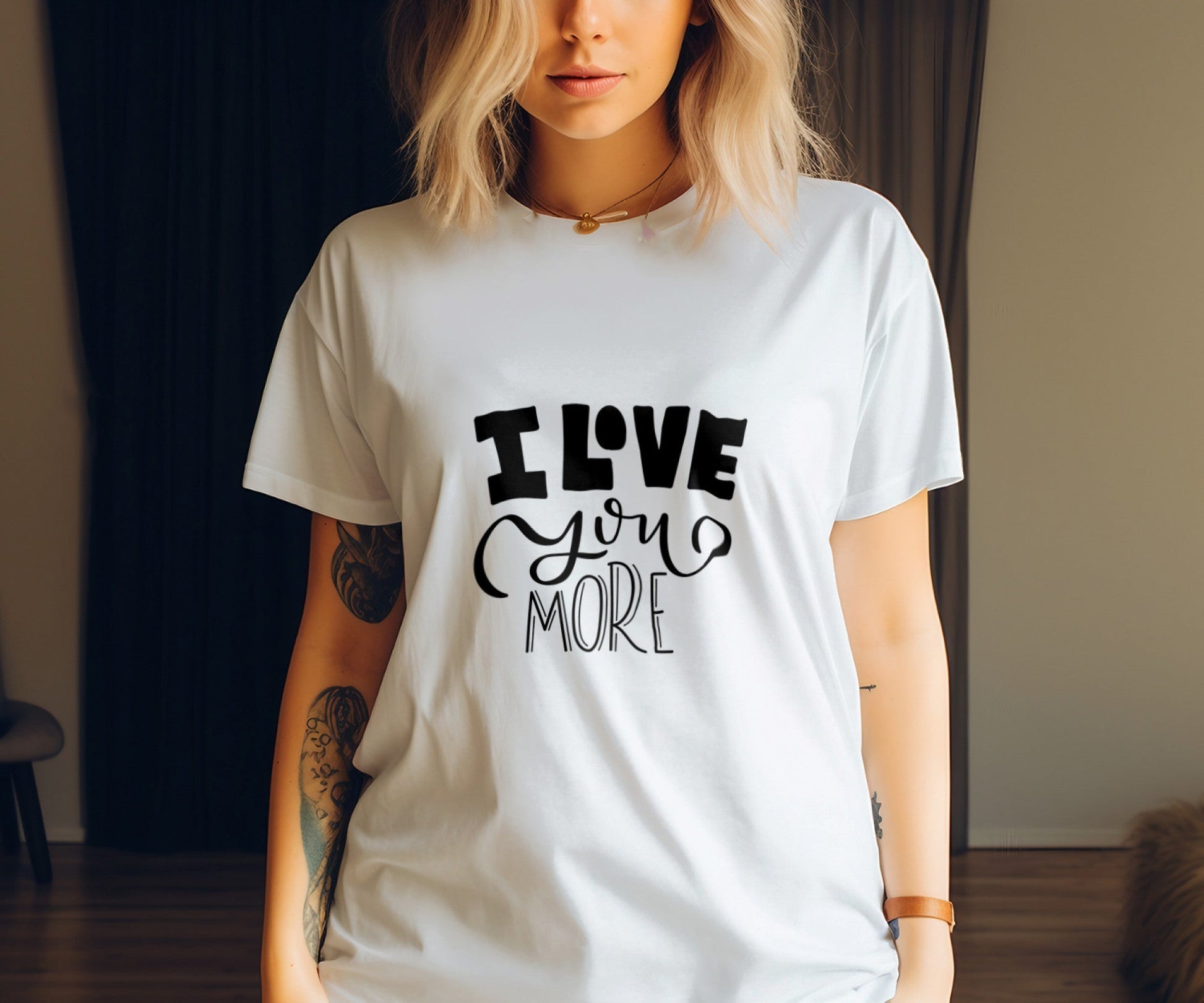 I Love You More T-Shirt Cute Couples Tee lifestyle photo